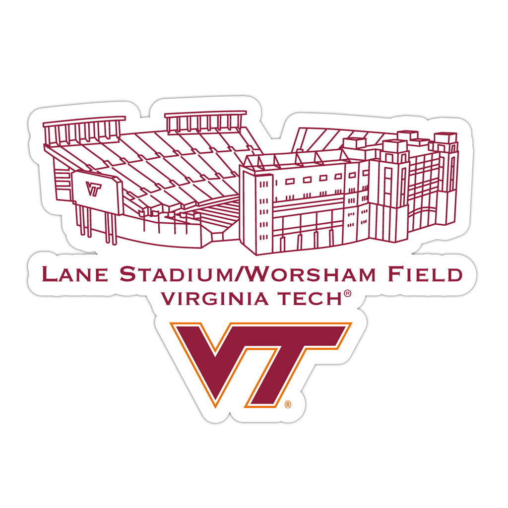 Virginia Tech Hokies Stadium Line Art Decal 4" x 6"