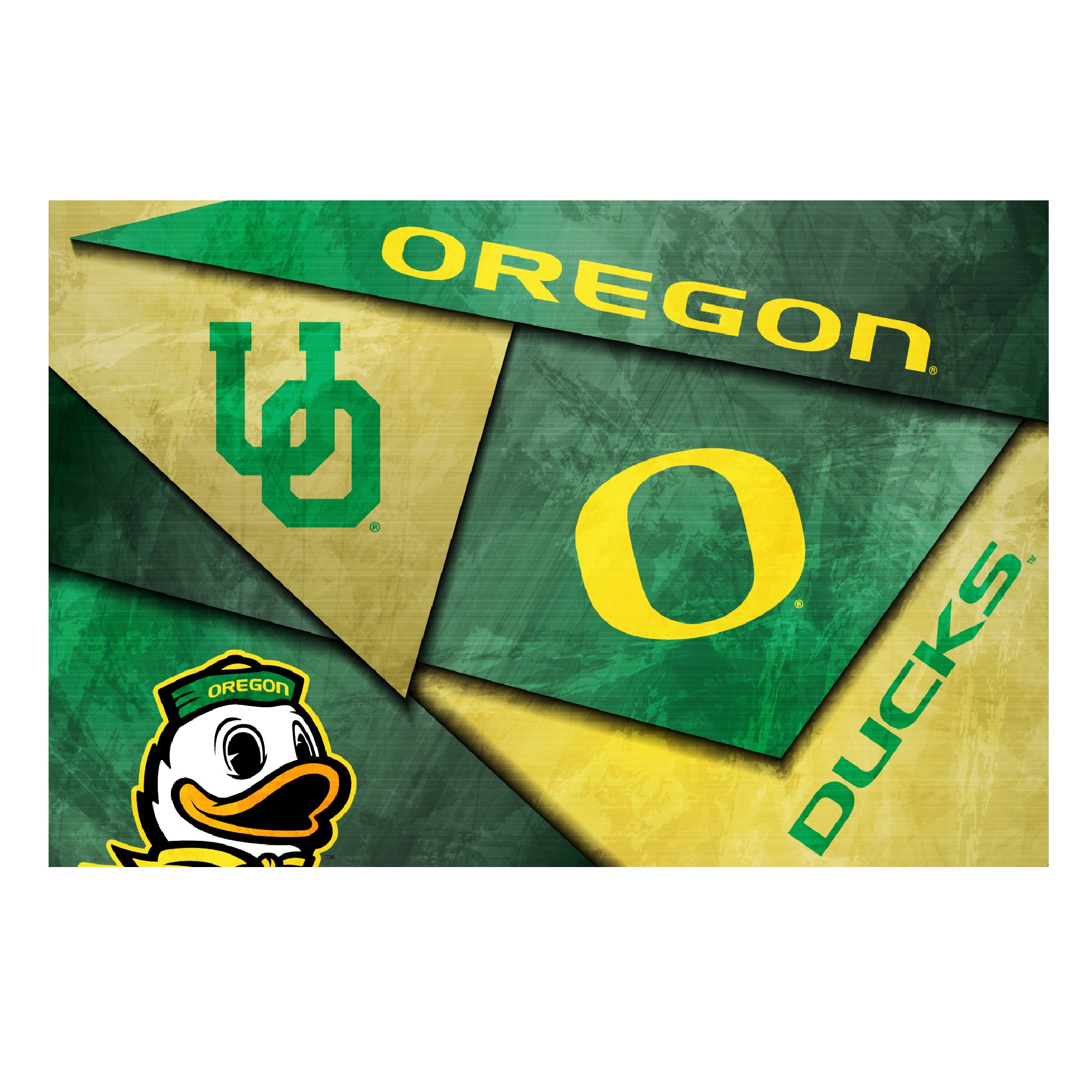 Oregon Ducks Mosaic Poster 12" x 18"