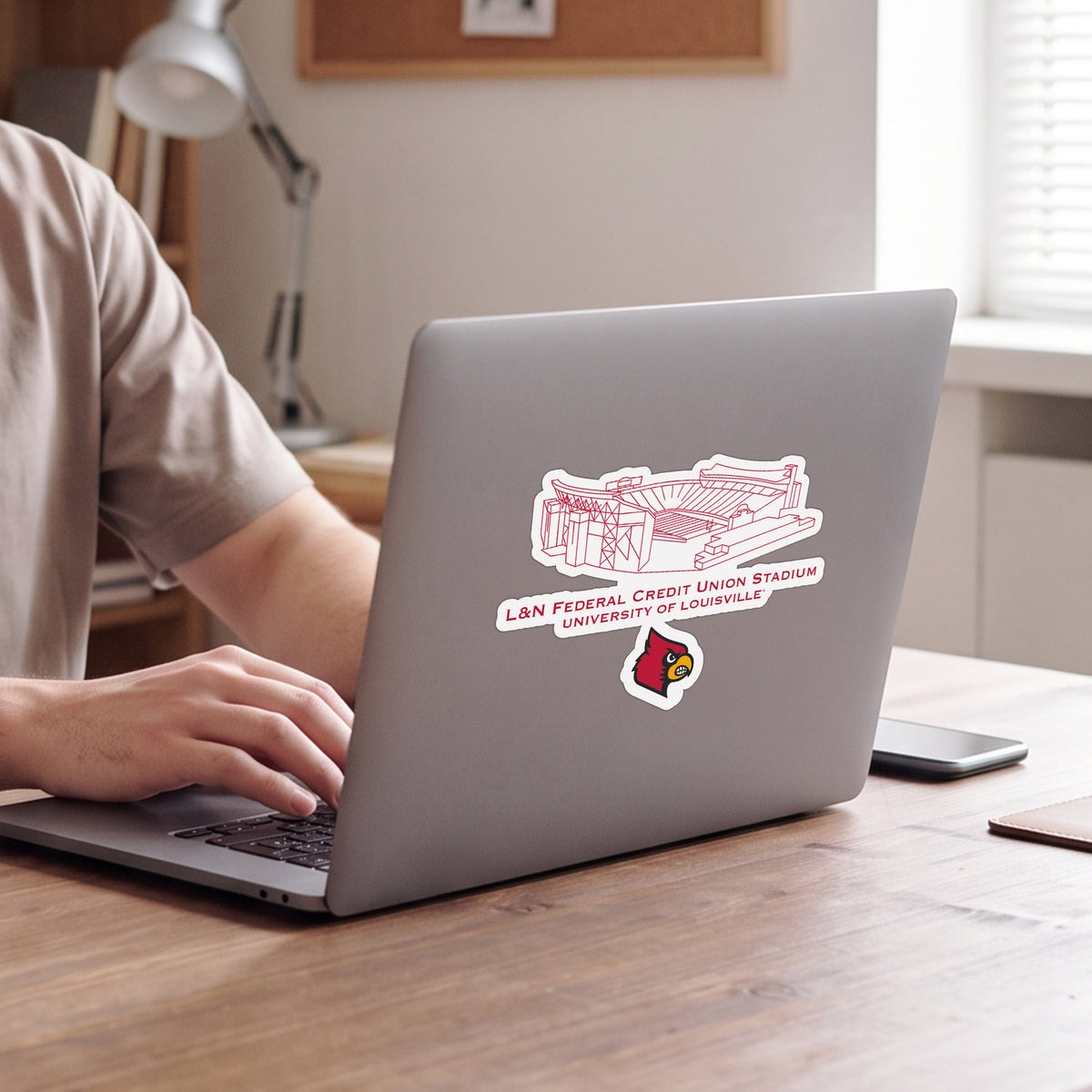 Louisville Cardinals Stadium Line Art Decal 4" x 6"