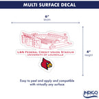 Louisville Cardinals Stadium Line Art Decal 4" x 6"