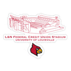 Louisville Cardinals Stadium Line Art Decal 4" x 6"