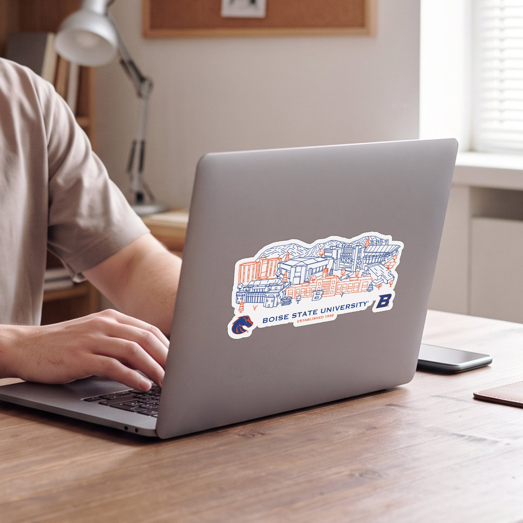 Boise State Broncos Campus Line Art Decal 4" x 6"