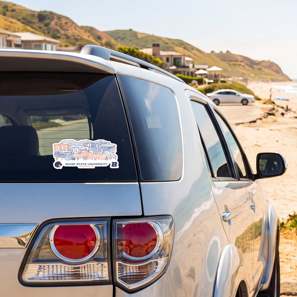 Boise State Broncos Campus Line Art Decal 4" x 6"