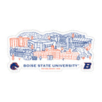 Boise State Broncos Campus Line Art Decal 4" x 6"