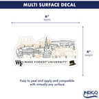Wake Forest Demon Deacons Campus Line Art Decal 4" x 6"