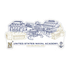 Navy Midshipmen Campus Line Art Decal 4" x 6"