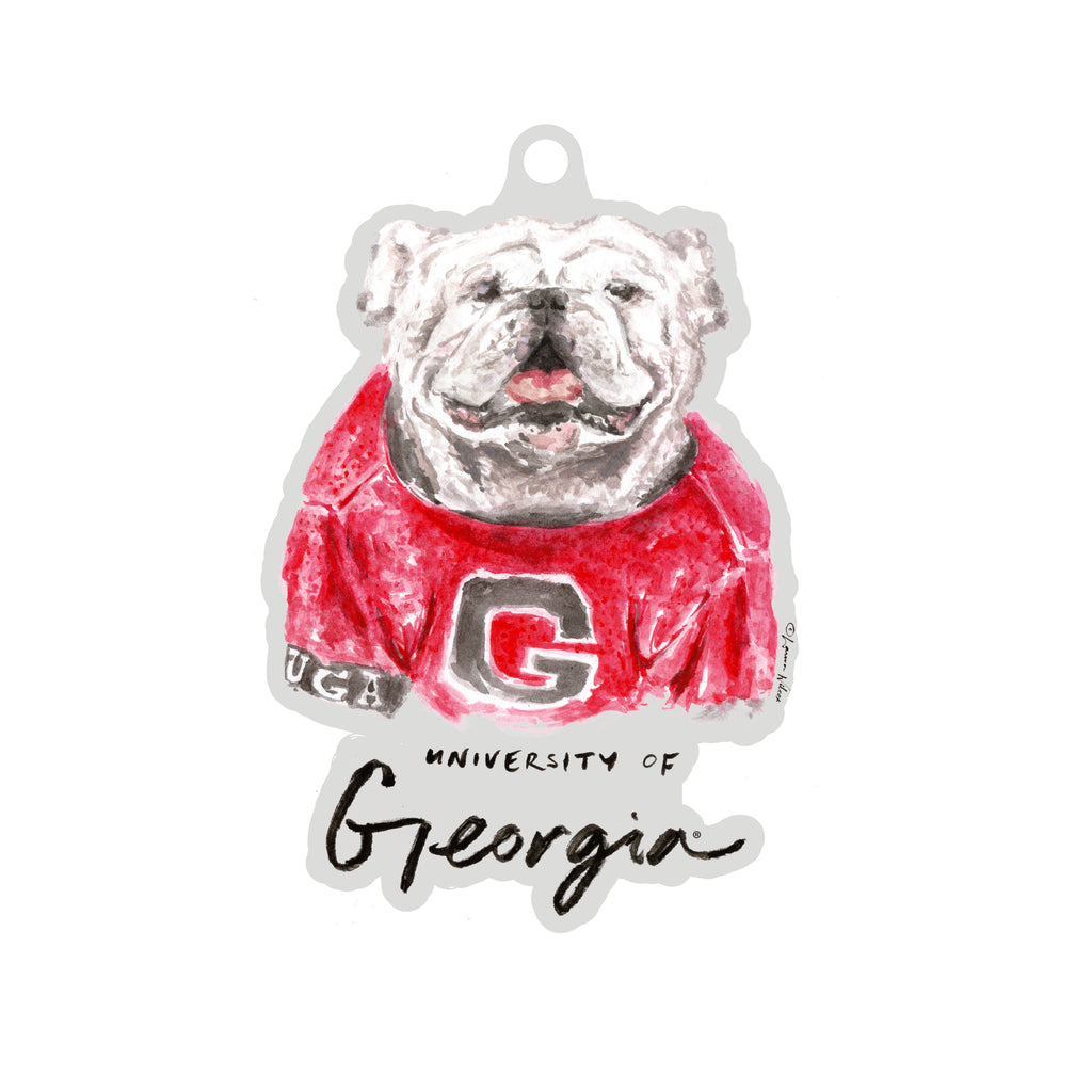 Georgia Bulldogs Mascot Acrylic Ornament by Laura Wilcox