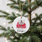 Georgia Bulldogs Mascot Round Ornament by Laura Wilcox