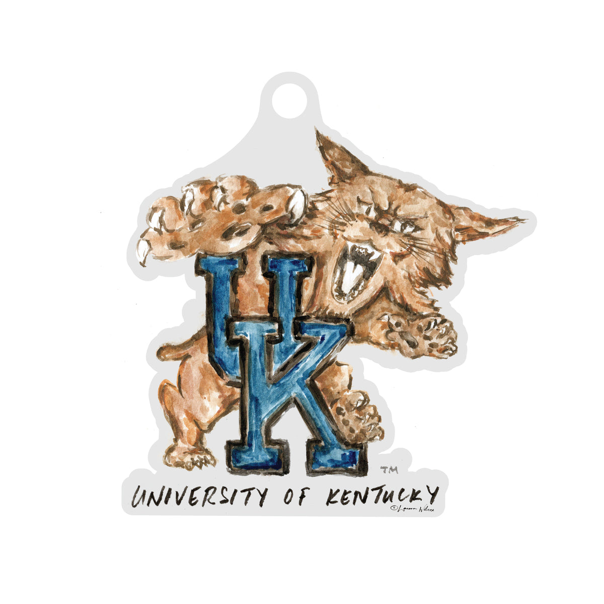 Kentucky Wildcats Mascot Acrylic Ornament by Laura Wilcox
