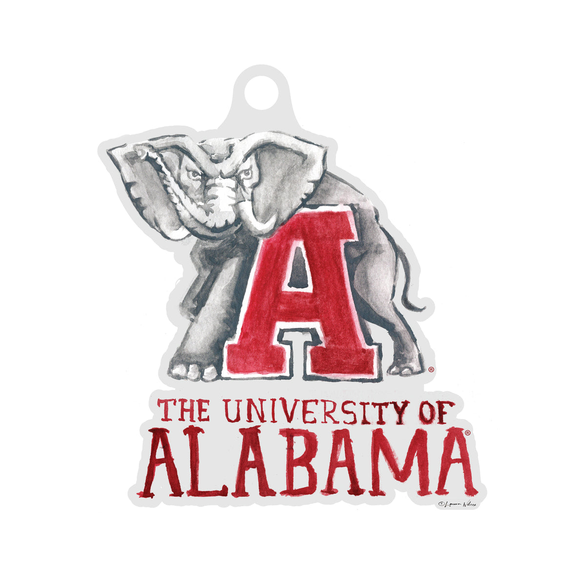 Alabama Crimson Tide Mascot by Laura Wilcox Acrylic Ornament