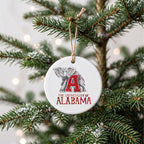 Alabama Crimson Tide Mascot Round Ornament by Laura Wilcox