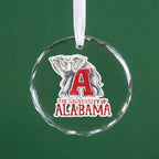 Alabama Crimson Tide Mascot Clear Round Ornament by Laura Wilcox