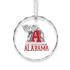 Alabama Crimson Tide Mascot Clear Round Ornament by Laura Wilcox