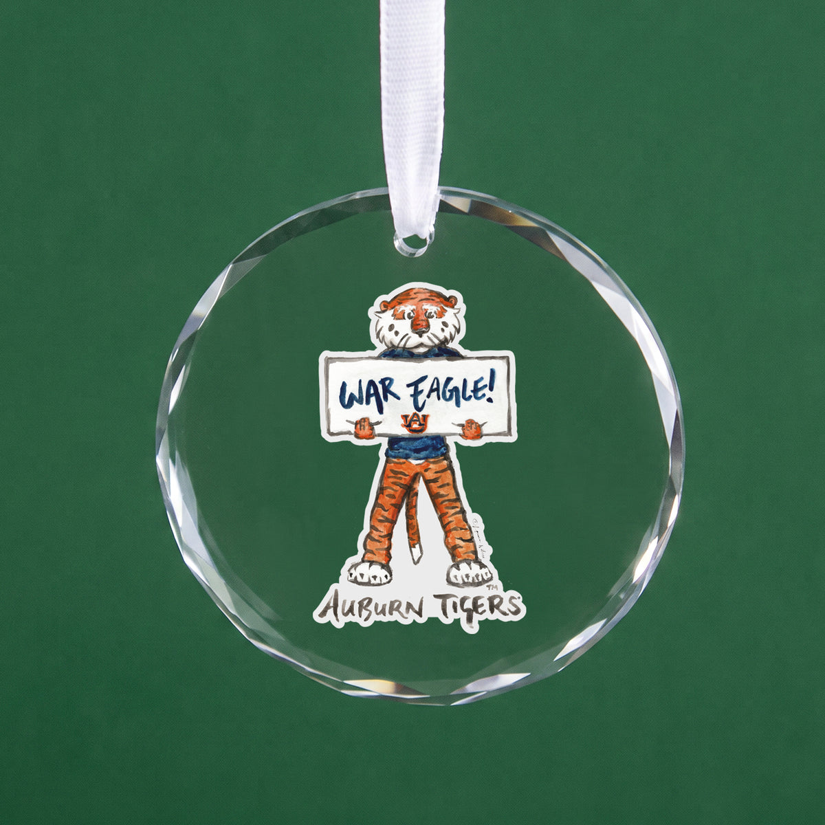 Auburn Tigers Mascot Clear Round Ornament by Laura Wilcox