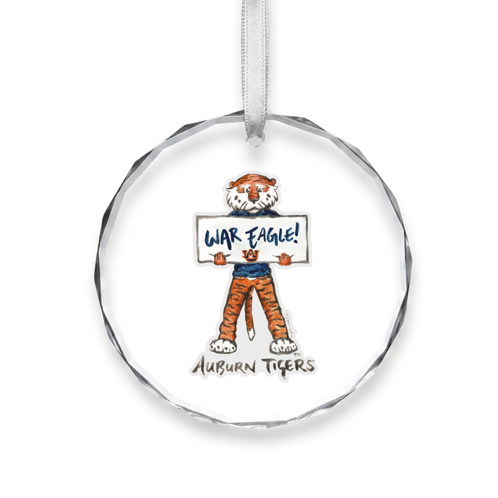 Auburn Tigers Mascot Clear Round Ornament by Laura Wilcox