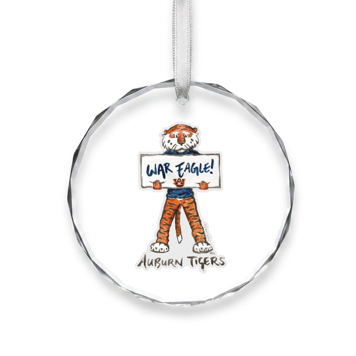 Auburn Tigers Mascot Clear Round Ornament by Laura Wilcox