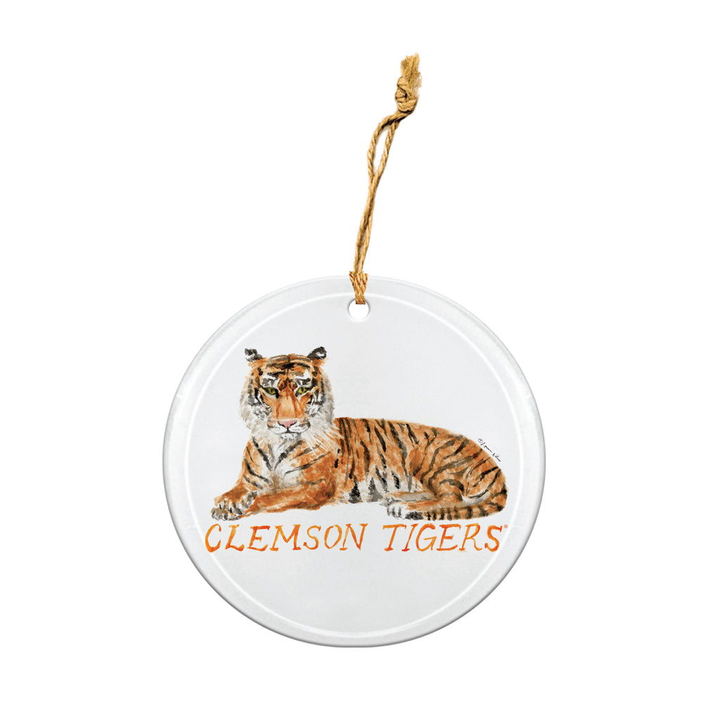 Clemson Tigers Mascot Round Ornament by Laura Wilcox