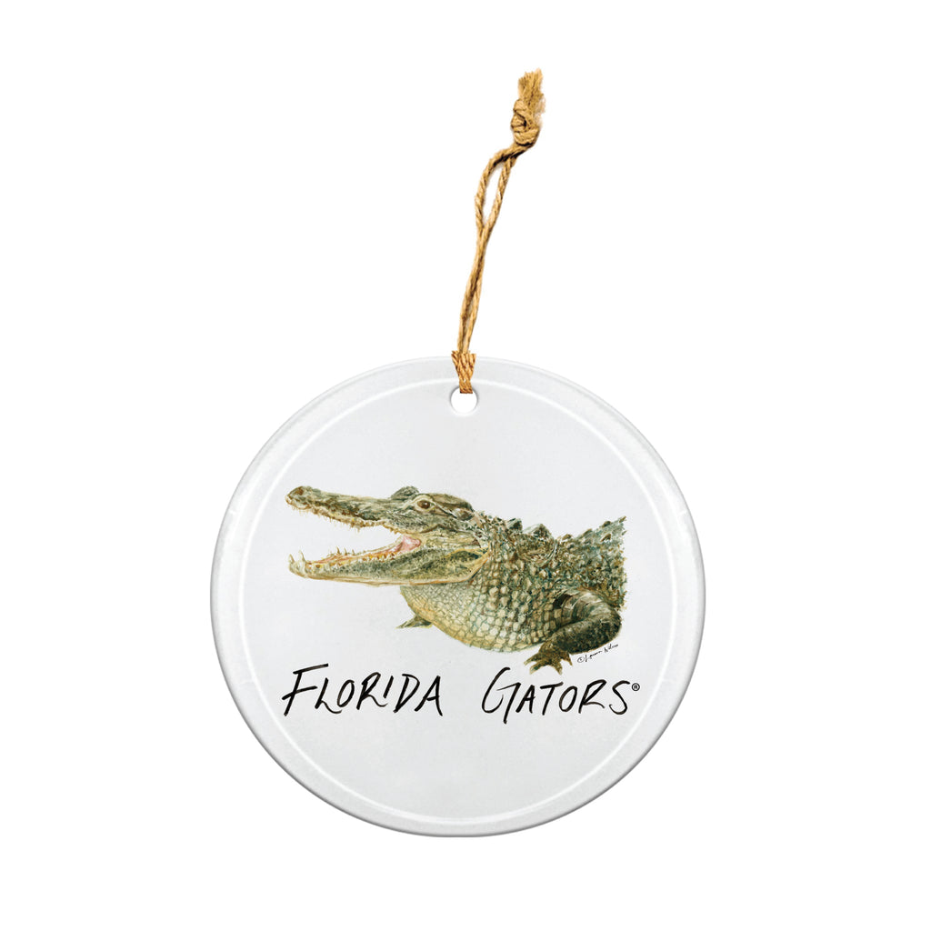 Florida Gators Mascot Round Ornament by Laura Wilcox