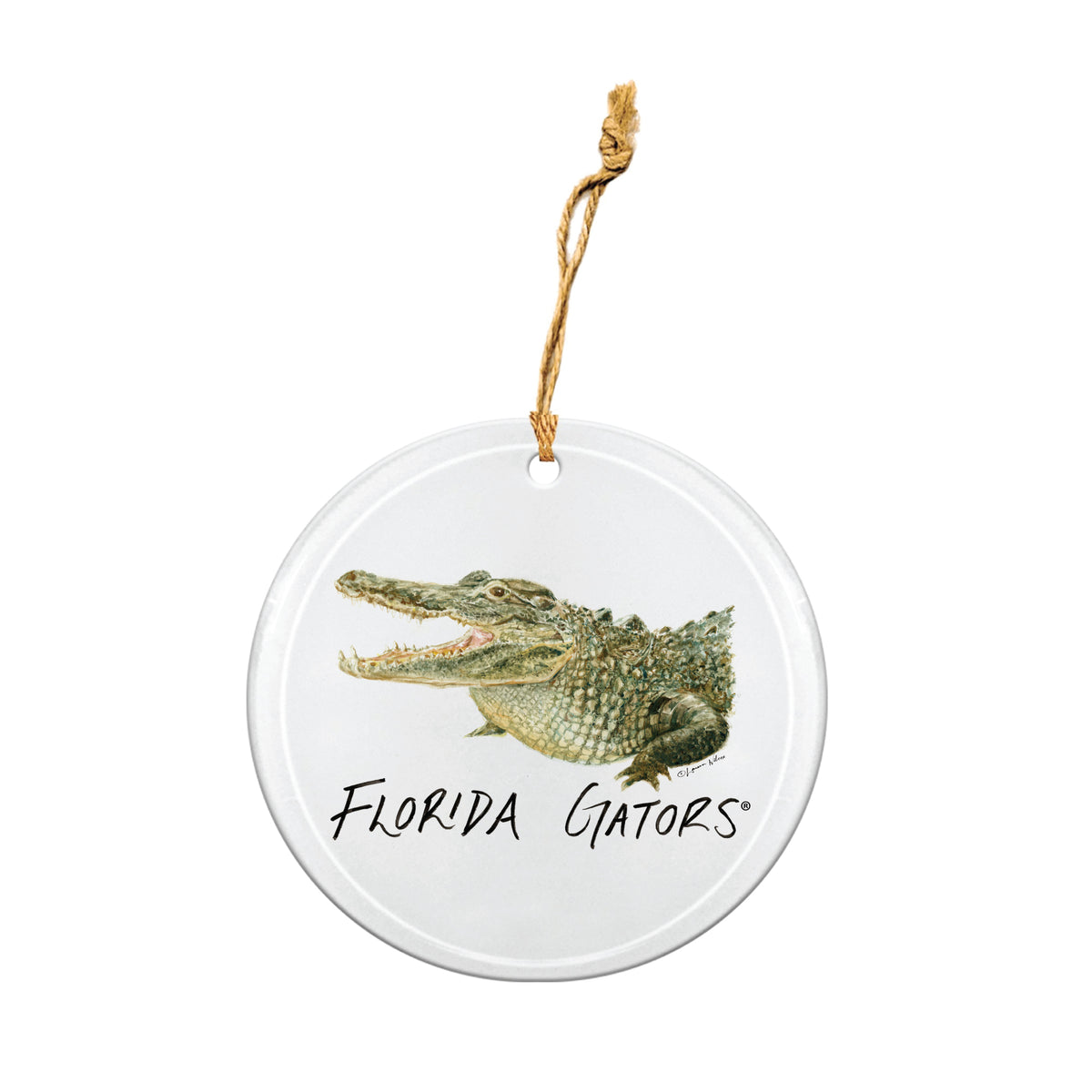 Florida Gators Mascot Round Ornament by Laura Wilcox