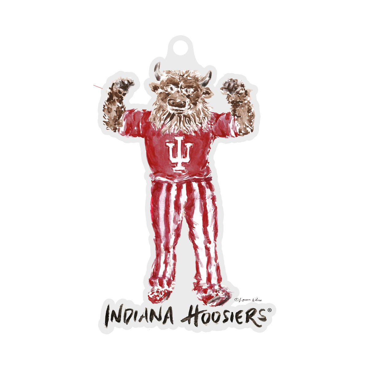 Indiana Hoosiers Mascot Acrylic Ornament by Laura Wilcox