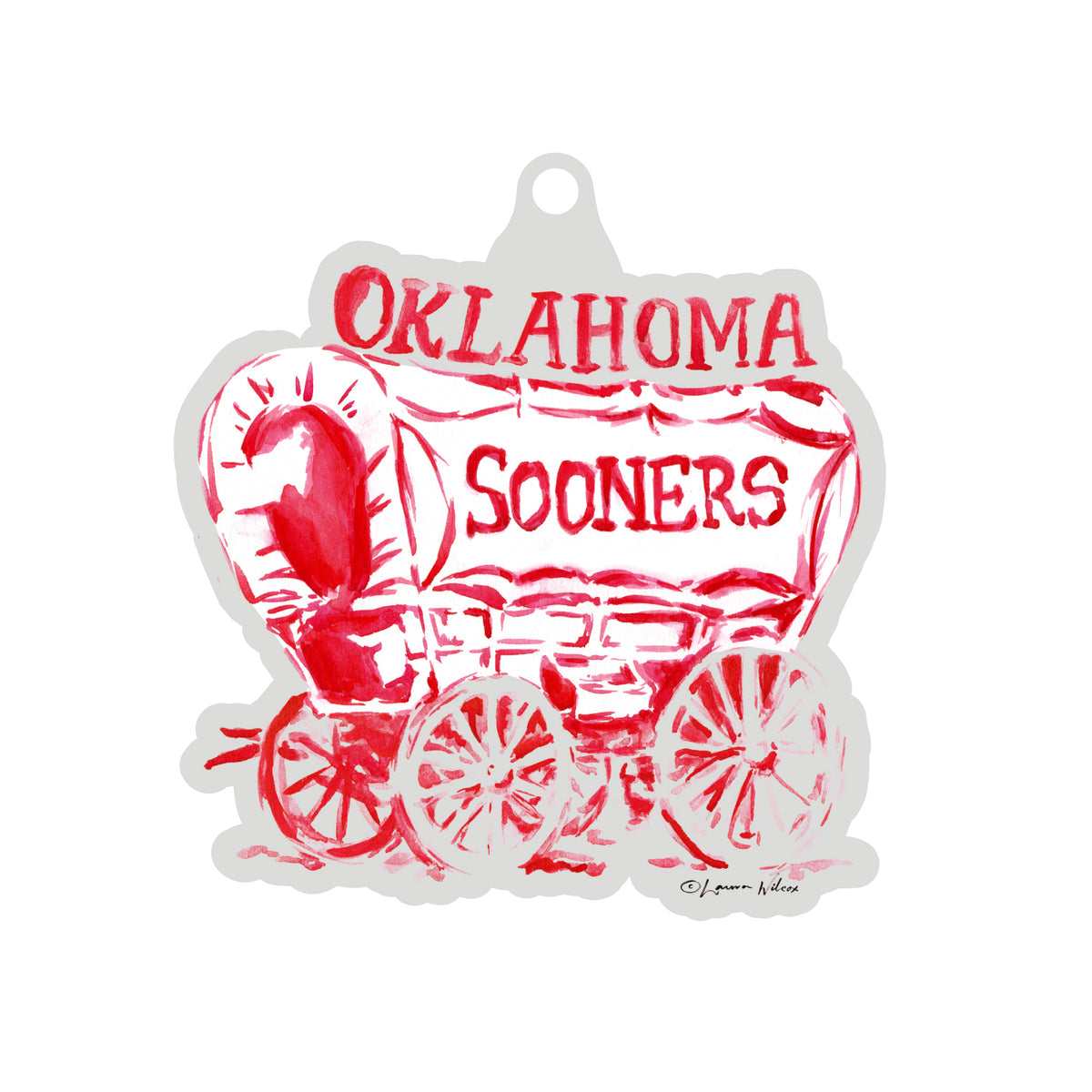 Oklahoma Sooners Mascot Acrylic Ornament by Laura Wilcox