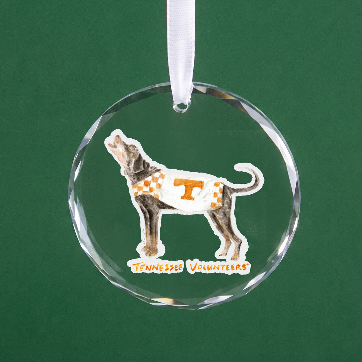 Tennessee Volunteers Mascot Clear Round Ornament by Laura Wilcox