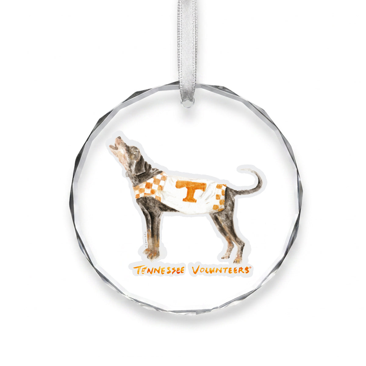 Tennessee Volunteers Mascot Clear Round Ornament by Laura Wilcox