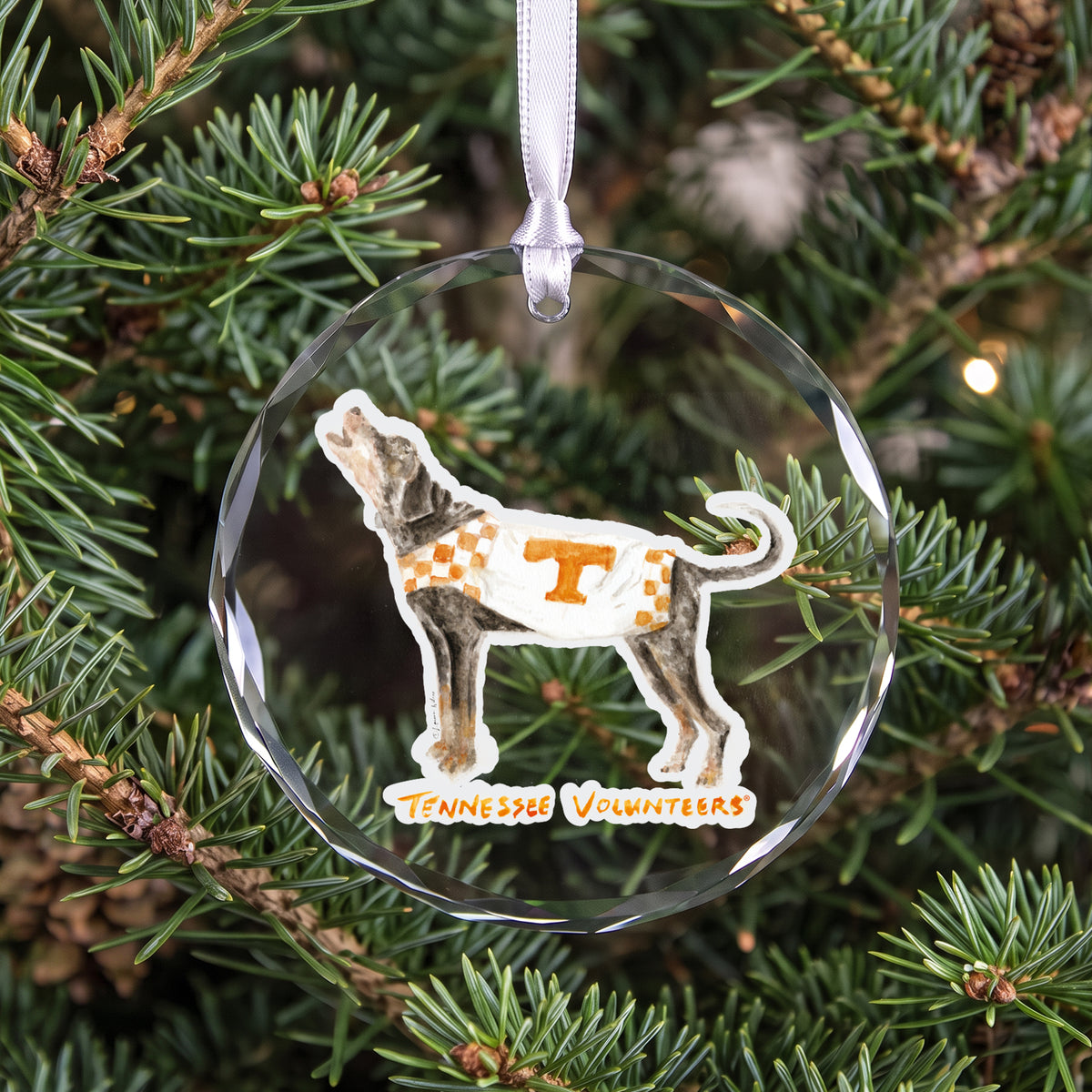 Tennessee Volunteers Mascot Clear Round Ornament by Laura Wilcox