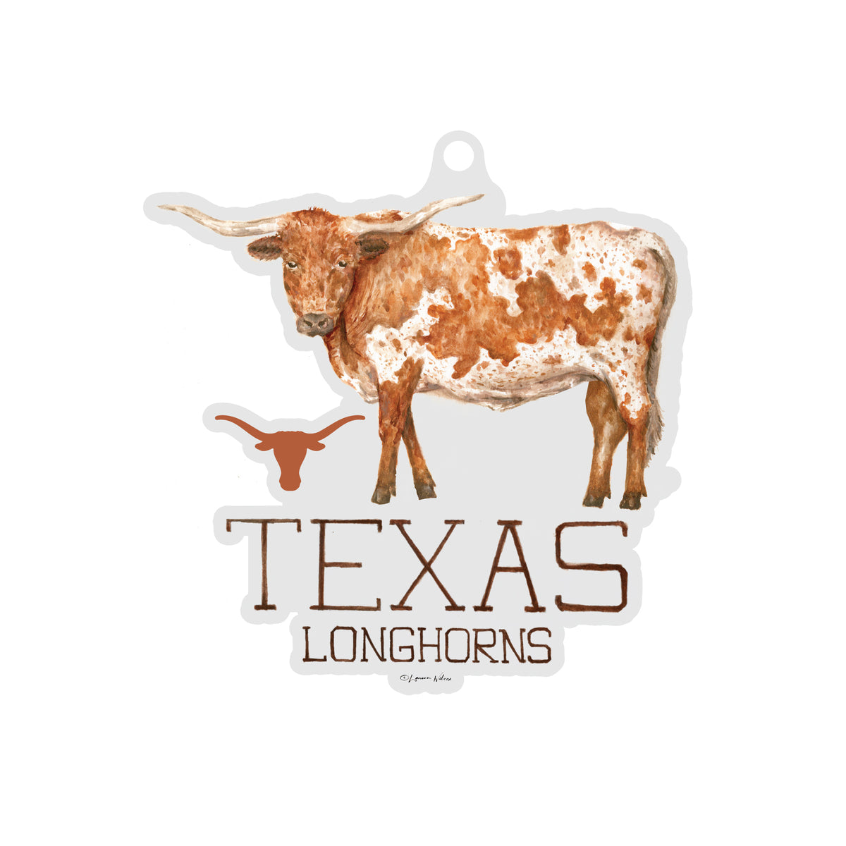 Texas Longhorns Mascot Acrylic Ornament by Laura Wilcox