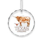 Texas Longhorns Mascot Clear Round Ornament by Laura Wilcox