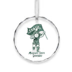 Michigan State Spartans Mascot Clear Round Ornament by Laura Wilcox