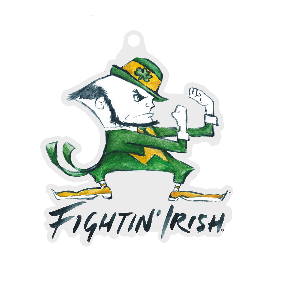 Notre Dame Fighting Irish Mascot Acrylic Ornament by Laura Wilcox