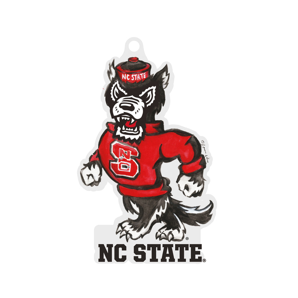 NC State Wolfpack Mascot Acrylic Ornament by Laura Wilcox