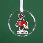 NC State Wolfpack Mascot Clear Round Ornament by Laura Wilcox