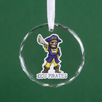 East Carolina Pirates Mascot Clear Round Ornament by Laura Wilcox