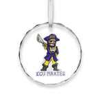 East Carolina Pirates Mascot Clear Round Ornament by Laura Wilcox