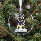 East Carolina Pirates Mascot Clear Round Ornament by Laura Wilcox