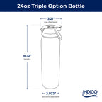 24oz Light Blue Triple Option Bottle