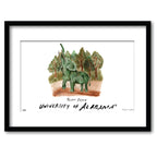 Alabama Tuska Plaza, Framed Watercolor Wall Art 11" x 14" by Laura Wilcox