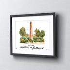 Alabama Denny Chimes, Framed Watercolor Wall Art 16" x 20" by Laura Wilcox
