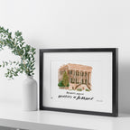 Alabama President's Mansion, Framed Watercolor Wall Art 11" x 14" by Laura Wilcox