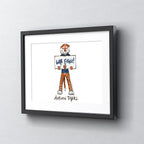 Auburn Tigers Mascot by Laura Wilcox, Framed Watercolor Wall Art 11" x 14"
