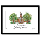 Clemson Tillman Hall, Framed Watercolor Wall Art 11" x 14" by Laura Wilcox