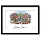 Clemson Memorial Stadium, Framed Watercolor Wall Art 16" x 20" by Laura Wilcox