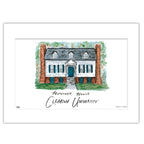 Clemson Hanover House, Matted Watercolor Wall Art 11" x 14" by Laura Wilcox