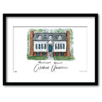 Clemson Hanover House, Framed Watercolor Wall Art 16" x 20" by Laura Wilcox