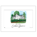 Clemson Fort Hill, Matted Watercolor Wall Art 11" x 14" by Laura Wilcox