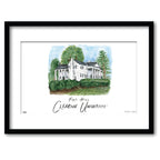 Clemson Fort Hill, Framed Watercolor Wall Art 16" x 20" by Laura Wilcox