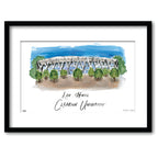 Clemson Lee Hall, Framed Watercolor Wall Art 16" x 20" by Laura Wilcox