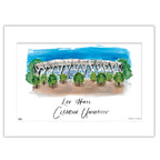 Clemson Lee Hall, Matted Watercolor Wall Art 16" x 20" by Laura Wilcox